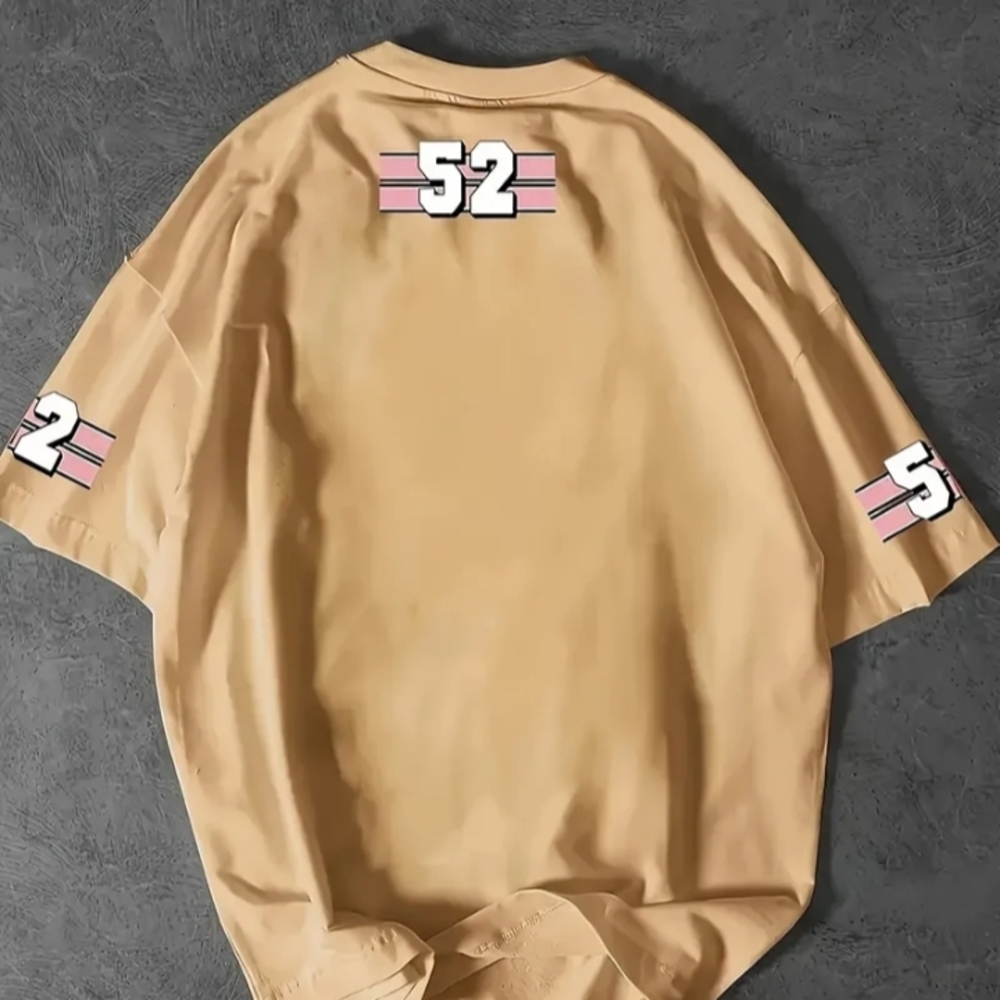 A White Street-Style T Featuring Bold Flame Graphics with The Numbers '52' - Picture 2 of 2